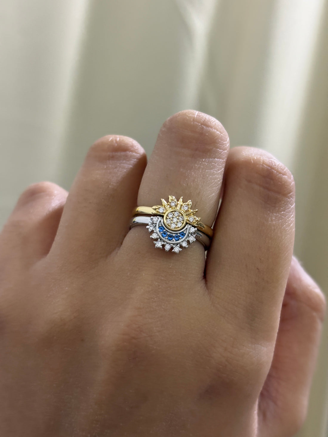 Moon & Star Ring