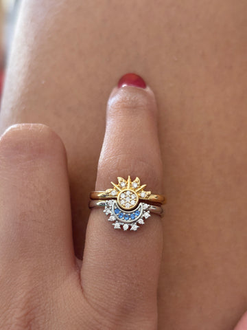 Moon & Star Ring