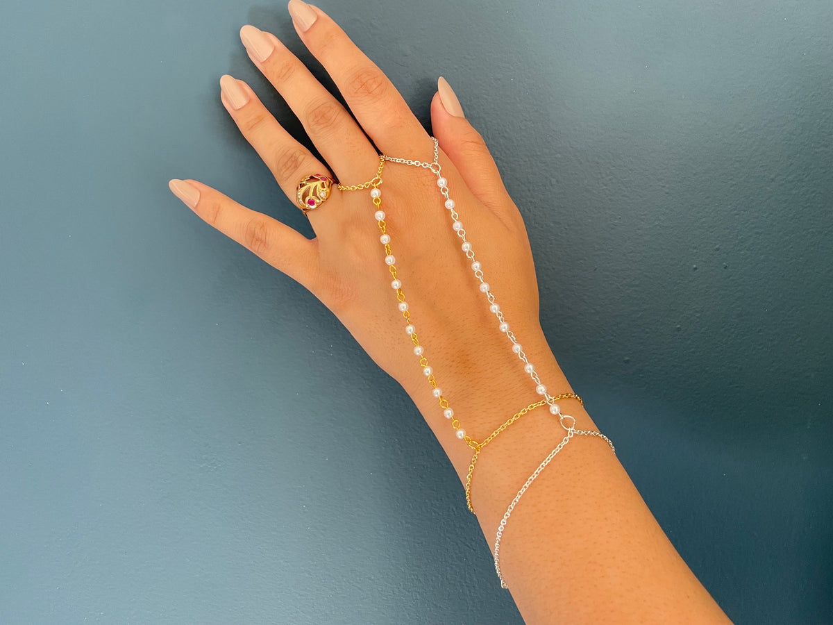 Ring Bracelet Pair (Pearl)