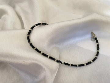 Black & Silver Anklet