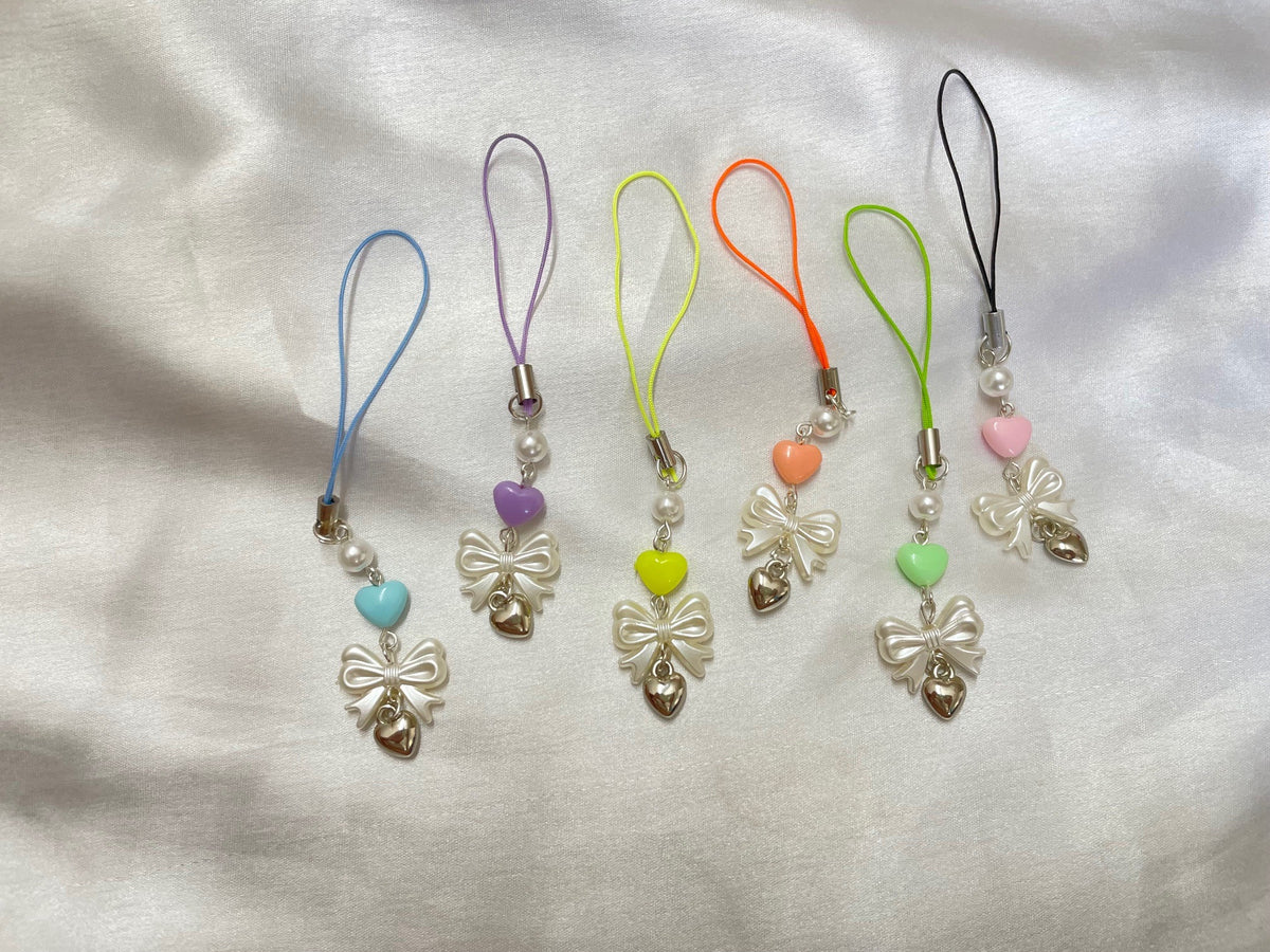 Bow & Heart Phone Charm