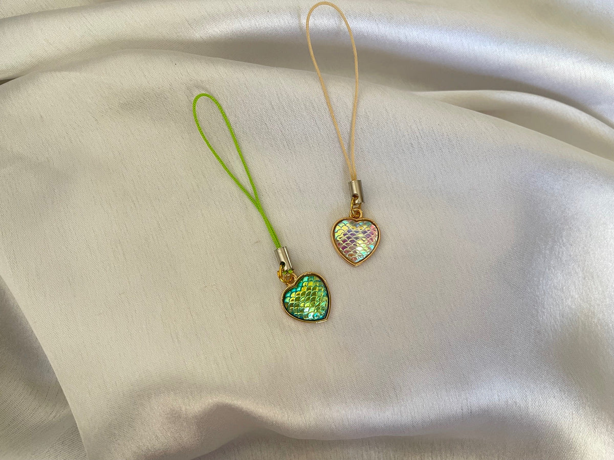 Mermaid Scale Heart Phone Charm