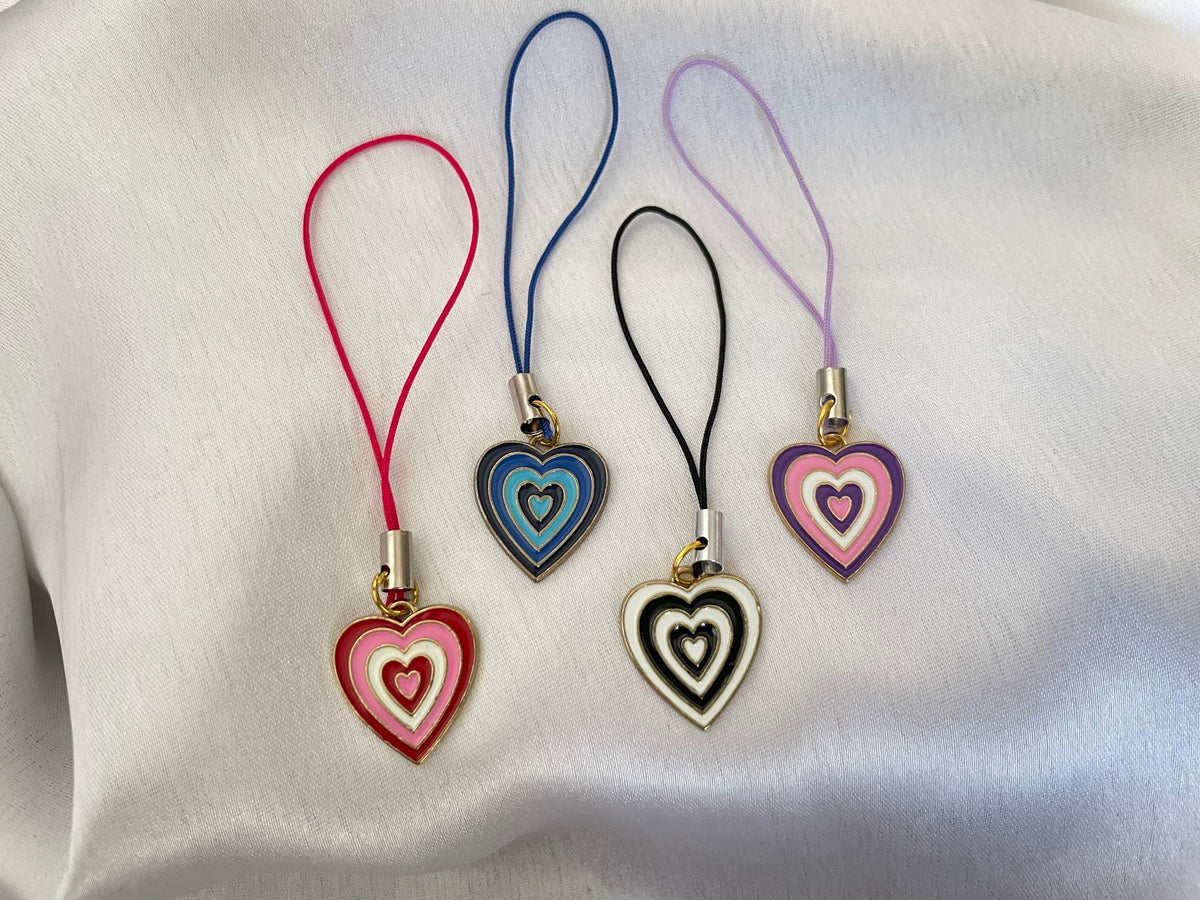 Y2K Heart Phone Charms