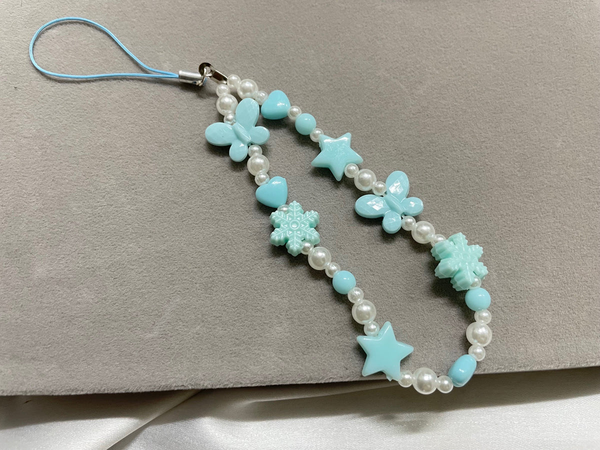 White & Blue Phone Charm
