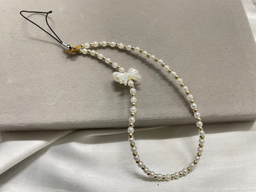 Pearl & Golden Phone Charm