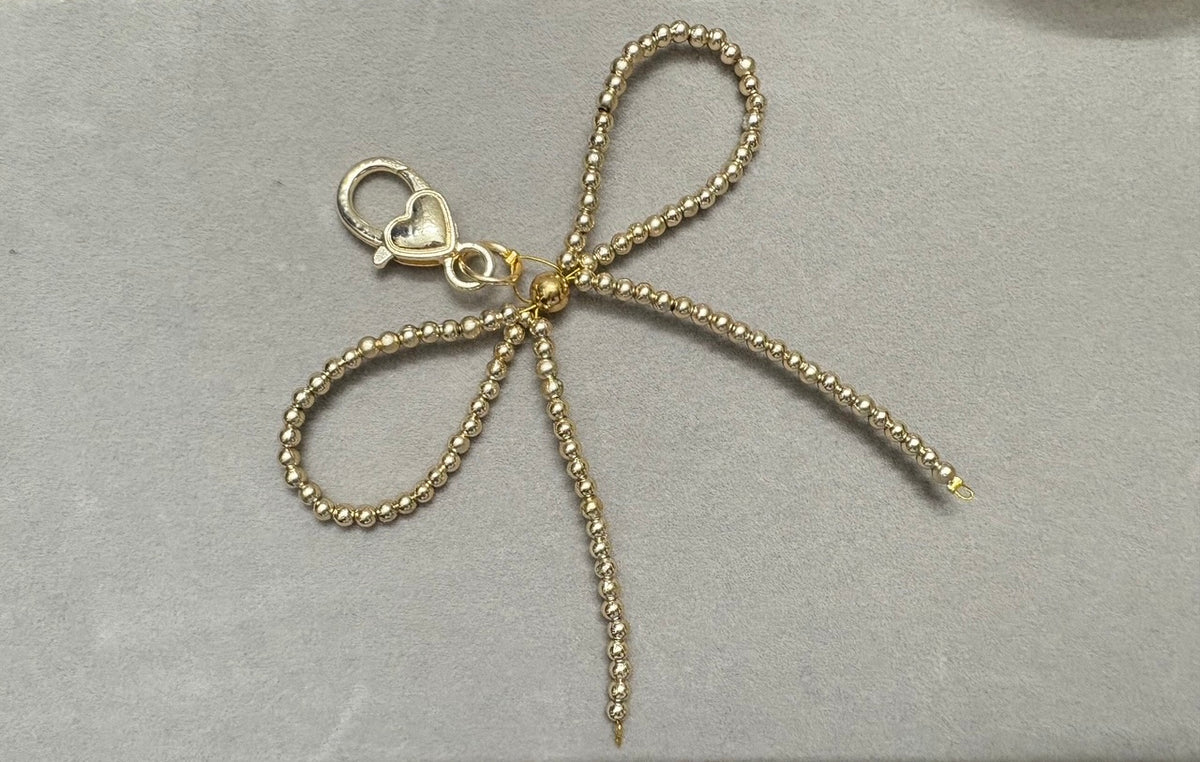 Golden Bow Bag Charm
