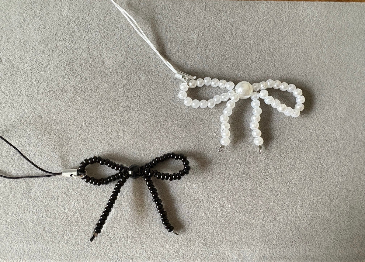 Beaded Bow Phone Charm