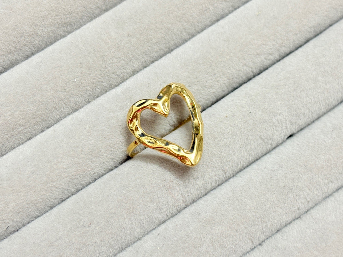 Hammered Heart Ring