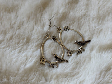 Bird Oxidised Earrings