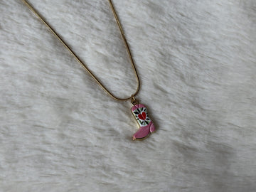 Pink Boot Necklace