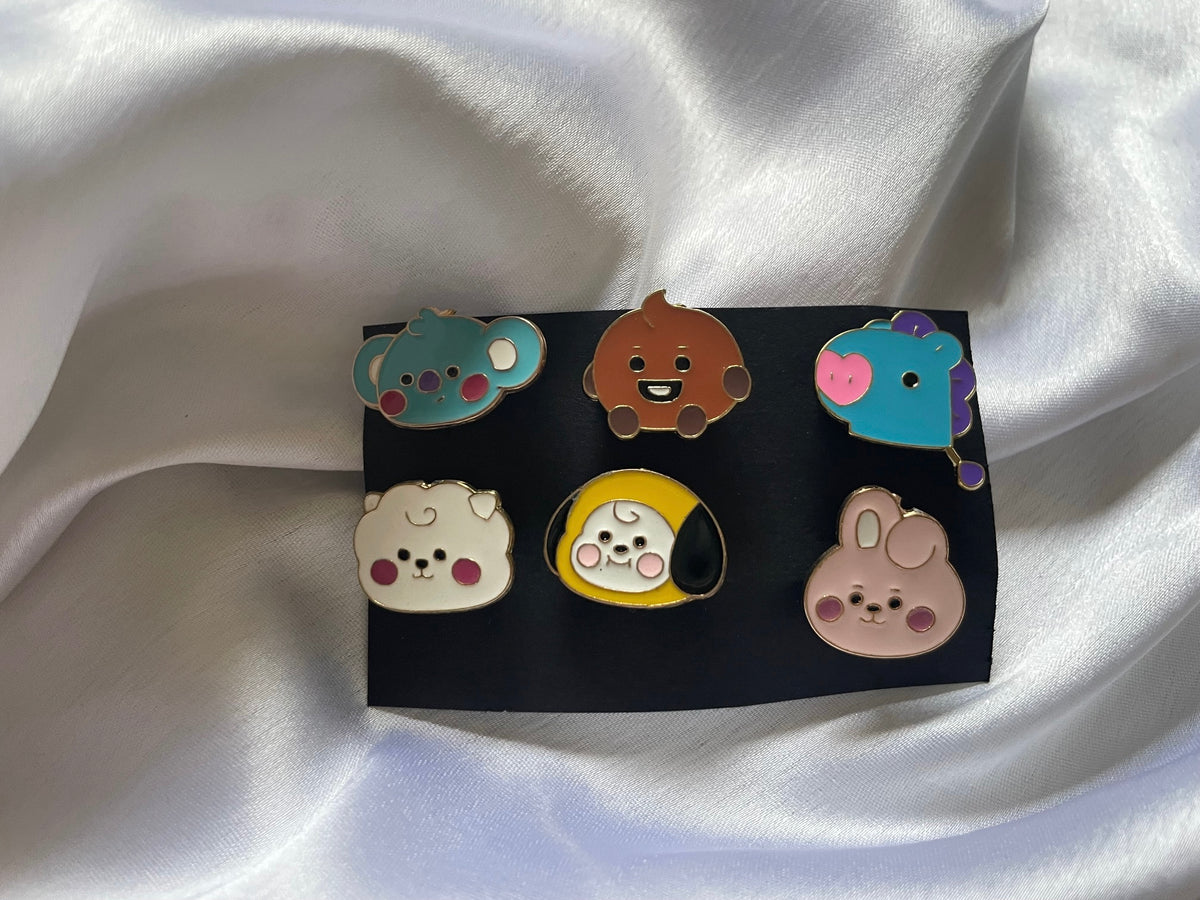 BT21 Character Enamel Pins