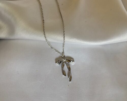 Silver Bow Necklace