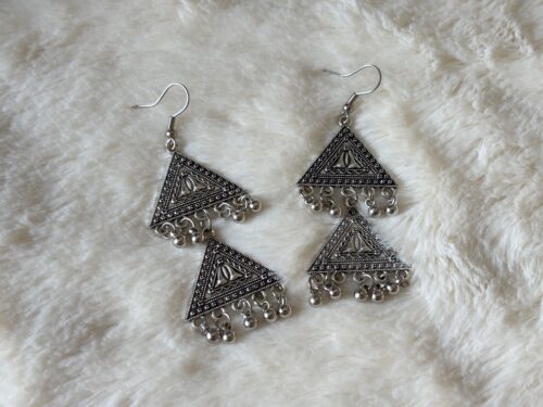 Triangle-Shaped Oxidised Earrings
