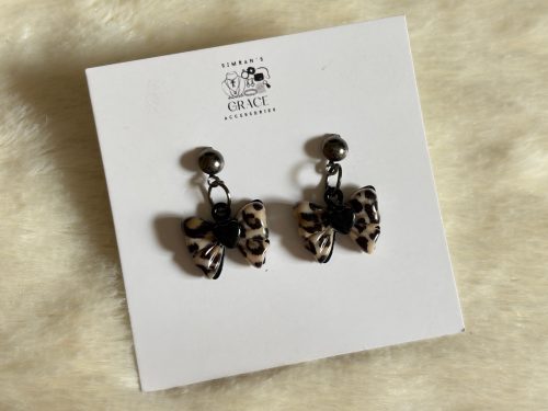 Animal Print Bow Earrings