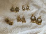 Golden Oxidised Earrings